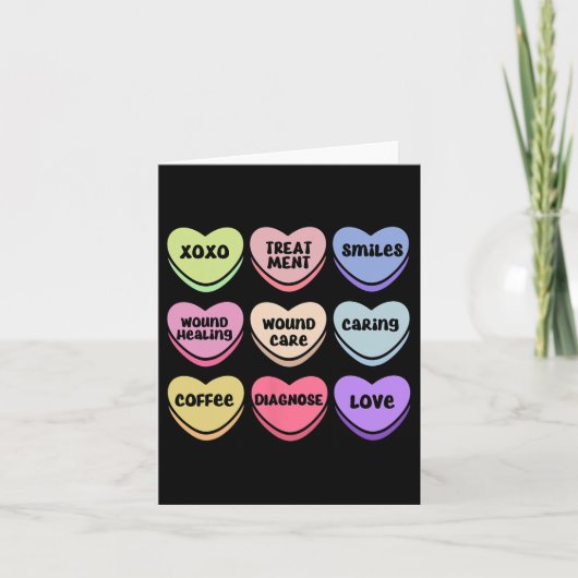 傷のケアをする看護師 バレンタイン ハート 創傷看護師 カード (正面)