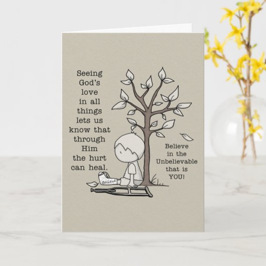 傷は治る カード (黄色い花)