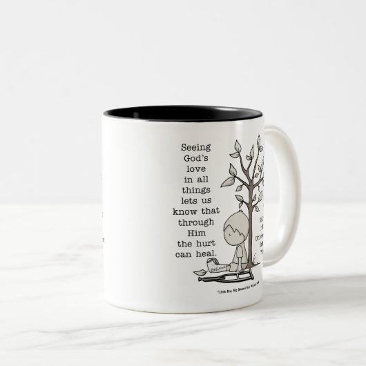 傷は直ることができます ツートーンマグカップ (正面右)