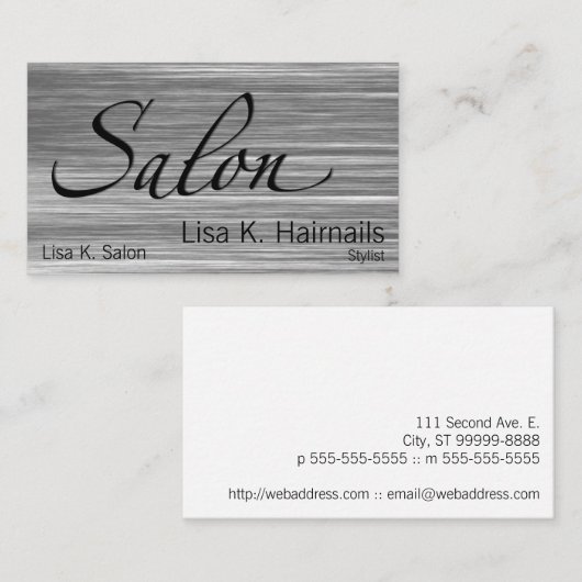 傷付けられたサロン 名刺 (正面/裏面)