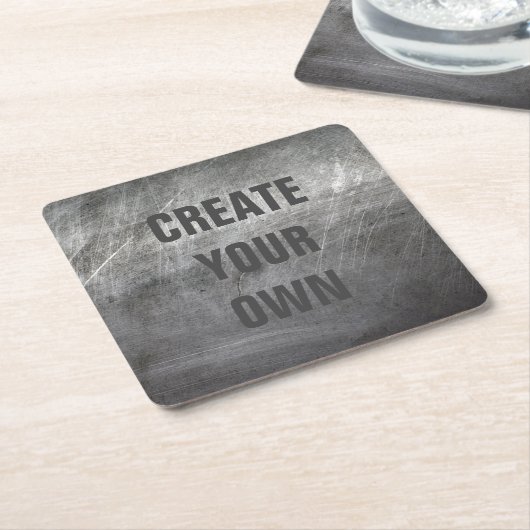 傷付けられたブラシをかけられた金属の質 スクエアペーパーコースター (アングル)