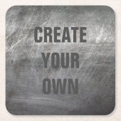 傷付けられたブラシをかけられた金属の質 スクエアペーパーコースター (正面)