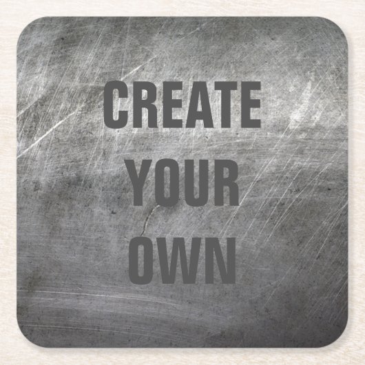 傷付けられたブラシをかけられた金属の質 スクエアペーパーコースター (正面)