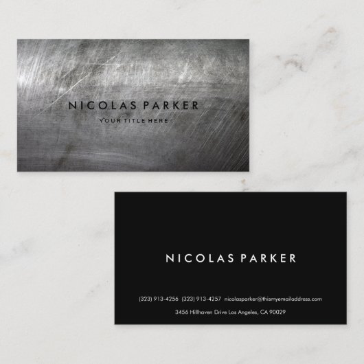 傷付けられたブラシをかけられた金属の質 名刺 (正面/裏面)