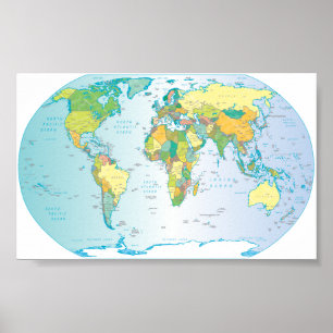 傷付けられた世界地図 ポスター