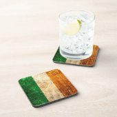 傷付けられ、擦り切れたなヴィンテージのアイルランド人の旗 コースター (右側)