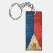 傷付けられ、擦り切れたなヴィンテージのフィリピン人の旗 キーホルダー (正面左)