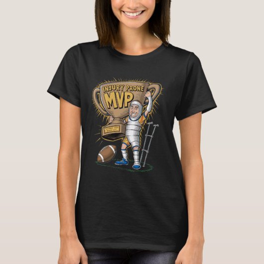 傷害傾向MVPおもしろいファンタジーサッカー皮肉 Tシャツ (正面)