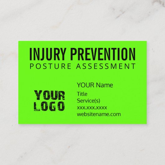 傷害防止姿勢認識度キュー事業 名刺 (裏面)