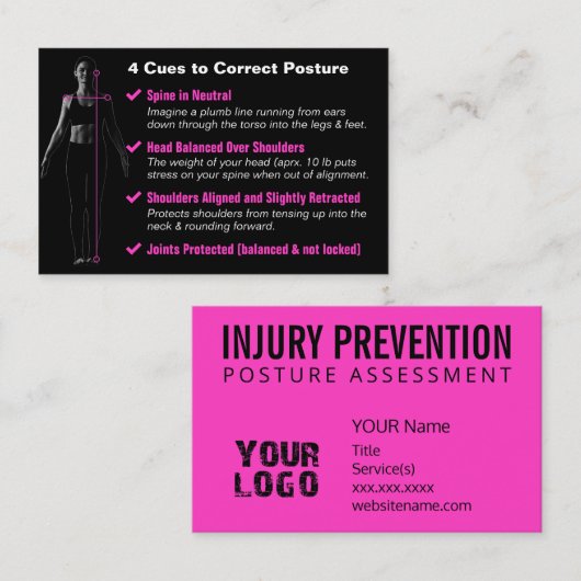 傷害防止4姿勢を正すための合図 名刺 (正面/裏面)