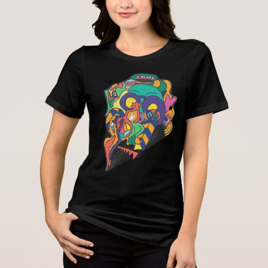傷跡のある顔 トライブレンドTシャツ (正面)