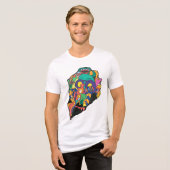 傷跡の顔 トライブレンドＴシャツ (正面全面)