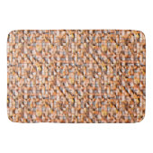 傷、仮想と灰色のオレンジ色の素朴なセラミックタイル バスマット (正面)