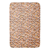 傷、仮想と灰色のオレンジ色の素朴なセラミックタイル バスマット (正面縦)