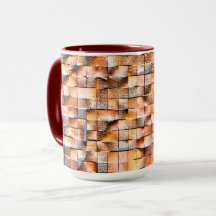 傷、仮想と灰色のオレンジ色の素朴なセラミックタイル