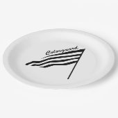 傾いたカラーガードフラグ ペーパープレート (アングル)