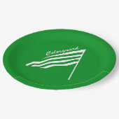 傾いたカラーガードフラグ ペーパープレート (アングル)