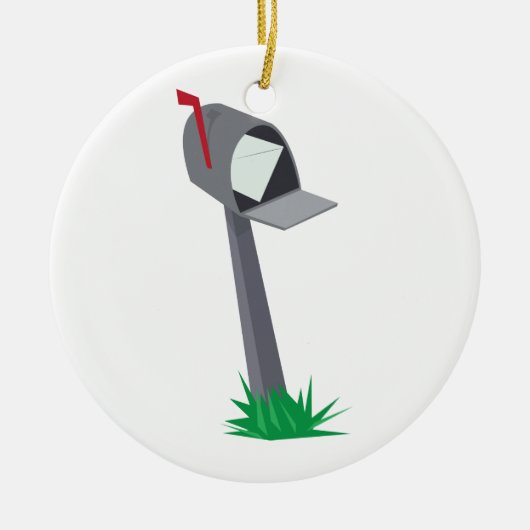 傾いたメールボックス セラミックオーナメント (正面)