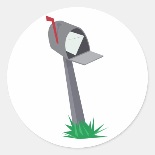 傾いたメールボックス ラウンドシール (正面)