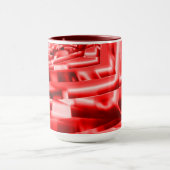 傾いた四角形の角、派手な赤から白っぽい マグカップ (中央)