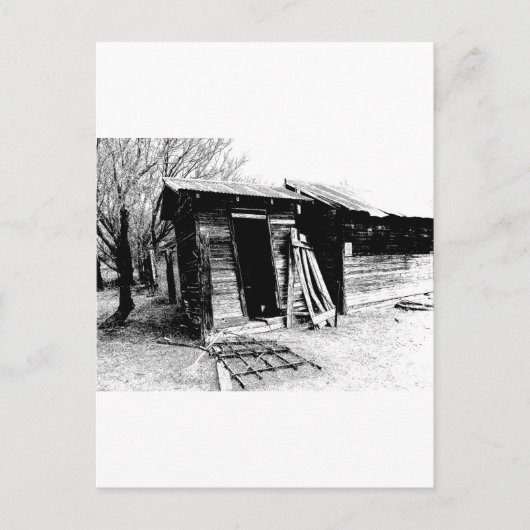 傾いた小屋 ポストカード (正面)