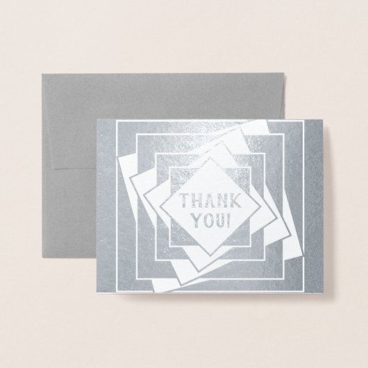 傾いた箱ありがとう 箔カード (封筒付き正面)