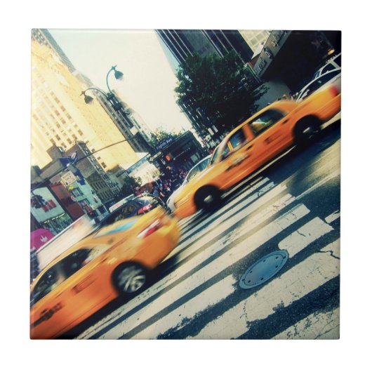 傾けられたタクシーNYC タイル (正面)