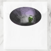 傾けられたドラゴン 楕円形シール (バッグ)