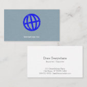 傾けられた地球の凸版印刷の記号 名刺 (正面/裏面)