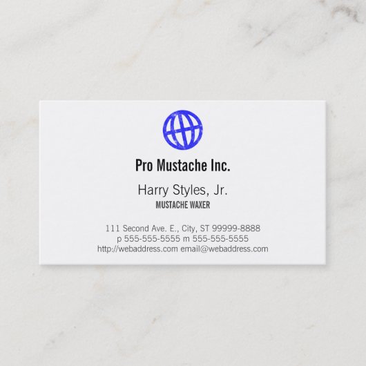 傾けられた地球の凸版印刷の記号 名刺 (正面)