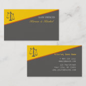 傾けられた幾何学的な弁護士の法律の卒業生の正義 名刺 (正面/裏面)