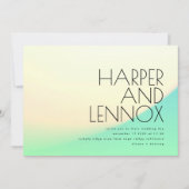 傾ミニマルグラデーション度の黄色い緑の熱帯性 招待状 (正面)