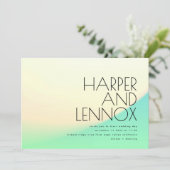 傾ミニマルグラデーション度の黄色い緑の熱帯性 招待状 (スタンド正面)