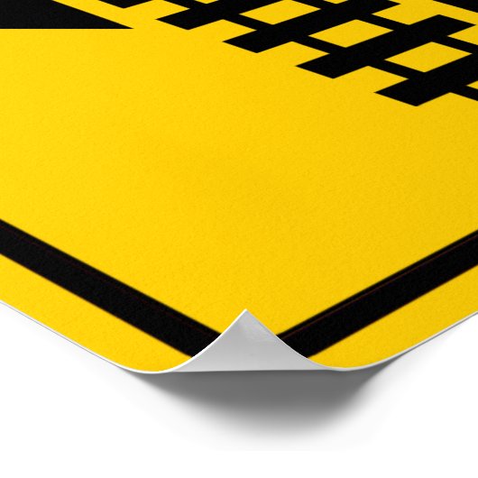 傾斜したレール横断高速道路の標識 ポスター (角)