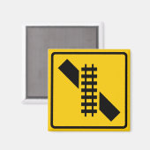 傾斜したレール横断高速道路の標識 マグネット (正面/裏面)