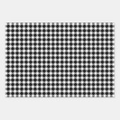 傾斜した市松模様にグレースケールラッピング紙シート ラッピングペーパーシート (正面2)