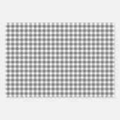 傾斜した市松模様にグレースケールラッピング紙シート ラッピングペーパーシート (正面)