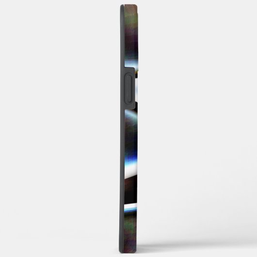 傾斜した枠の付いた長方形の下のデジタル水色 Case-Mate iPhoneケース (裏面 / 右)