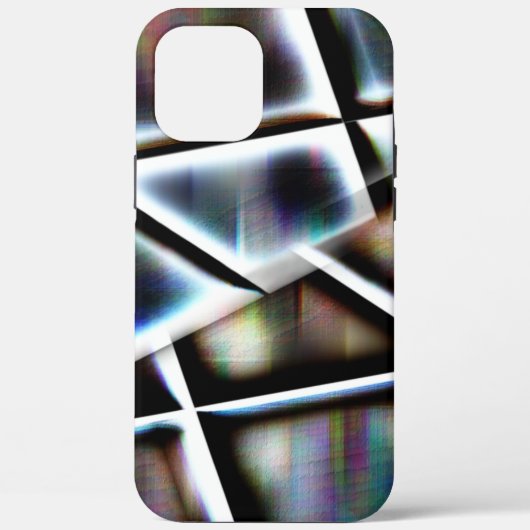 傾斜した枠の付いた長方形の下のデジタル水色 Case-Mate iPhoneケース (裏面)