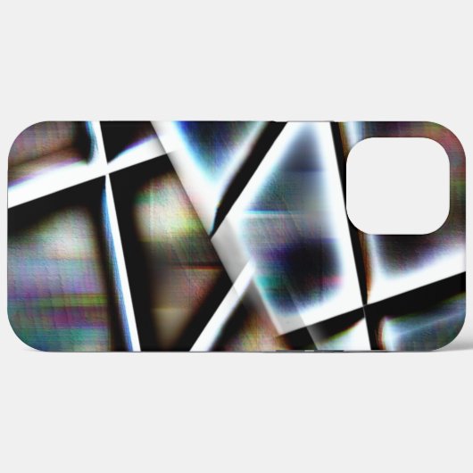 傾斜した枠の付いた長方形の下のデジタル水色 Case-Mate iPhoneケース (裏面 (横))