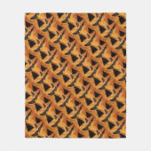 傾斜した笑顔のジャックオランタンフリースブランケット フリースブランケット (正面)