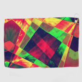 傾斜した色の四角形と長方形 ゴルフタオル (横)
