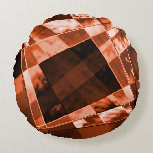 傾斜した、または伸びた長方形の茶色がかった珊瑚 ラウンドクッション (正面)