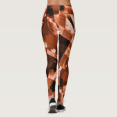 傾斜した、または伸びた長方形の茶色がかった珊瑚 レギンス (裏面)