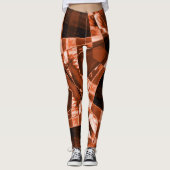 傾斜した、または伸びた長方形の茶色がかった珊瑚 レギンス (正面)