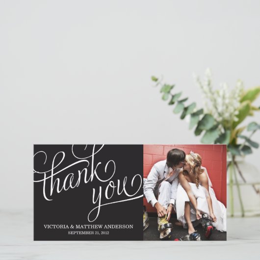 傾斜した | 写真結婚カードに感謝 サンキューカード (スタンド正面)