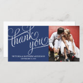 傾斜した | 写真結婚カードに感謝 サンキューカード (正面/裏面)