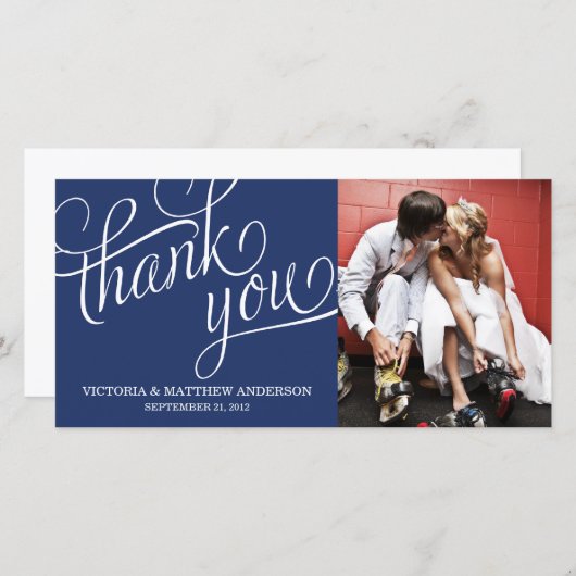 傾斜した | 写真結婚カードに感謝 サンキューカード (正面/裏面)