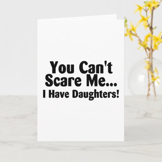 傾斜している私に娘がいる私をおびえさせます カード (黄色い花)