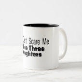 傾斜している私に3人の娘が(2)いる私をおびえさせます ツートーンマグカップ (正面右)